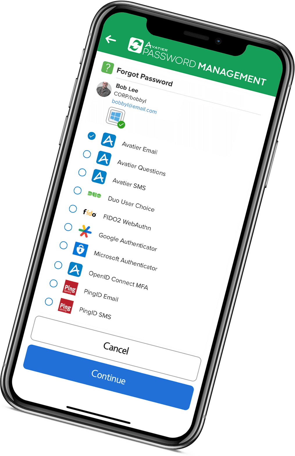 Mobile Self-Service Password Management